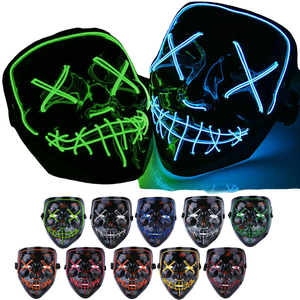 Hot bán EL dây dẫn ánh sáng mặt nạ tùy chỉnh đáng sợ Halloween cosplay Mặt nạ ánh sáng lên Mặt Nạ Kinh Dị - Product Image 1
