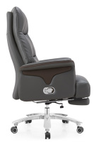 Chaise de bureau exécutive moderne en fer gris à dossier haut avec fonction inclinable, pivotante et repose-pieds, chaise d'ordinateur pour bureau à domicile