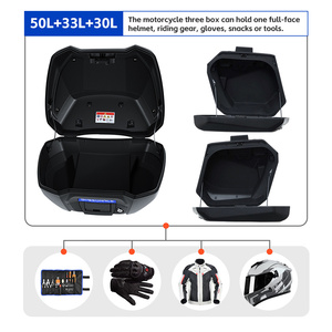 Ensemble de trois valises pour moto (50L Top Box + 33L Gauche + 30L Droite) pour <span class=keywords><strong>Honda</strong></span> NC750X – Solution de bagage arrière durable et améliorée - Product Image 3