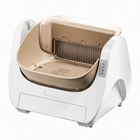 Bac à litière pour chat entièrement automatique, grande capacité, anti-odeurs, intelligent, en plastique ABS, MS01, style ouvert, autonettoyant, compact