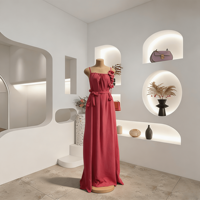Nouvelle Robe de Soirée Tendance 2026 – Élégante Robe de Fête d'Été Sans Manches à Bretelles Dos Nu Couleur Unie avec Fleurs 3D pour Banquet