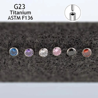 Boucles d'Oreilles Sexy à Clipser en Titane G23 avec Pierres CZ, Piercing Labret Lèvre Nez pour Femme, Clou d'Oreille Tragus Cartilage Bijoux Sans Filetage