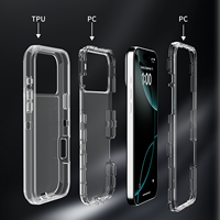 Pour Iphone 11 12 13 Mini 16e 17 Pro Max Samsung S23 S24 S25 Plus Ultra A53 Note 20 TPU+PC Clair 360 Antichoc Étui de téléphone portable