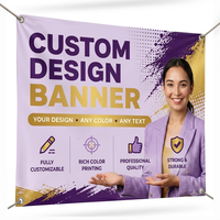 Drapeau publicitaire imprimé sur mesure avec œillets pour événements en plein air et promotion de marque