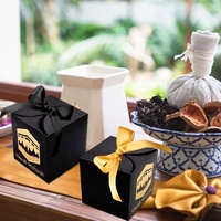 Nouvelle boîte cadeau en papier noire dorée pour la célébration du Hajj et de l'Omra, boîte à bonbons islamique pour fête à domicile, cadeau de fête islamique pour musulmans