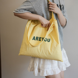 Sac à provisions en toile brodée recyclée écologique sac fourre-tout en toile de coton pour femmes sac d'épicerie d'étudiant pour l'extérieur - Product Image 2