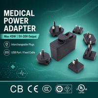 Adaptateur de chargeur mural USB PD à charge rapide UE Electronic 5V 9V 12V 15V 20V 500ma 2amp 15W 36W 45W, alimentation pour équipement médical