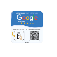 Meilleures ventes transfrontalières : Carte d'avis NFC en acrylique avec évaluations étoilées et code QR pour autocollants de table et panneaux de menu