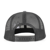 Casquette de camionneur Richardson personnalisée avec votre logo, gris chiné premium, 6 panneaux, broderie en maille