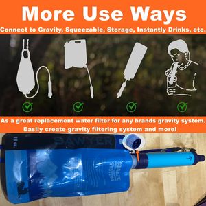 Paille filtrante à eau portable, filtre à eau de survie, paille de filtration d'eau pour l'extérieur, équipement d'urgence pour la randonnée - Product Image 5