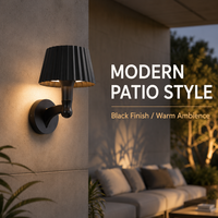 Nouvelle conception de luminaire mural extérieur noir à LED, résistant aux intempéries, pour patio, cour, jardin, hôtel, restaurant, décoration