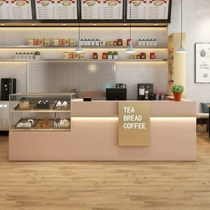 Postazione Cassa Personalizzabile Stile Moderno Minimal per Ristorante Bar Sala da Tè Pasticceria <span class=keywords><strong>Angolo</strong></span> <span class=keywords><strong>Caffè</strong></span> con Illuminazione a LED - Product Image 2