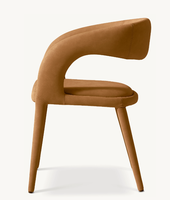 Chaise de salle à manger couleur personnalisable mobilier fauteuil de salle à manger en cuir Barrelback ouvert