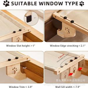 Hamaca de madera para gatos, rectangular, transpirable, cama para mascotas, tamaño pequeño - Product Image 5