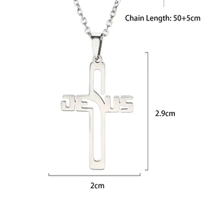 Collana Trendy con Ciondolo a Croce in Acciaio Inox Placcato Oro 18K <span class=keywords><strong>per</strong></span> Uomo e <span class=keywords><strong>Donna</strong></span>, Regalo di Natale <span class=keywords><strong>per</strong></span> Amici e Parenti - Product Image 4
