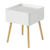 Table basse moderne de luxe en MDF sur mesure avec un design de rangement à double plateau de haute qualité en gros
