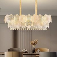 Lustre en verre et cristal suspendu, style nordique et campagnard français, pour villa et chambre d'hôtes