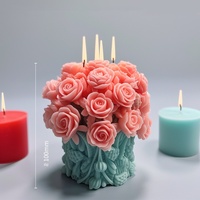 Nouvelles idées Moule en silicone pour bougies en forme de roses 3D DIY Cadeau fait main DIY Moules pour bougies d'aromathérapie Moule à fleurs de rose