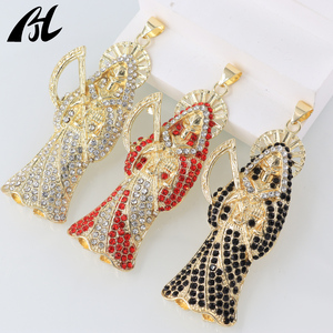 Nuevo Dije del Ángel de la Muerte con Aureola Pequeña y Diamantes, Bañado en Oro Amarillo de 18K, Joyería de la Santa Muerte la Parca para Ocasiones de Fiesta - Product Image 2