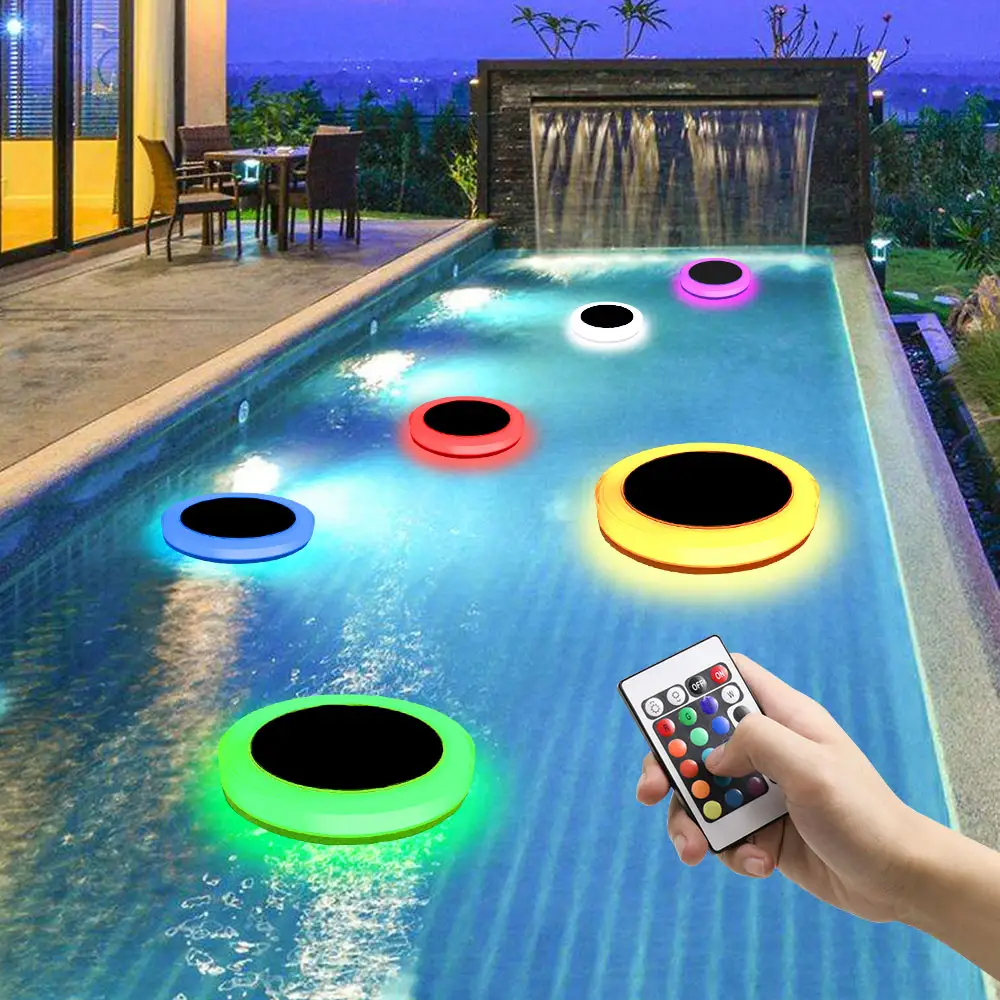 Solar Power Afstandsbediening Onderwater Waterdicht Zwembad Licht Solar Drijvende Zwembad Verlichting