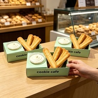 Boîte en papier personnalisée pour boulangerie à emporter, avec compartiments divisés, pour bâtonnets de biscuits, emballage pour coupes de sauce, boîte en papier pour café, vente au détail, collations