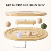 Jouet interactif de luxe écologique pour chat adulte, grand grattoir moderne avec circuit de balle, en sisal et bois, pour intérieur