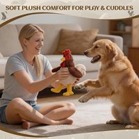 AFP Jouet pour chien anti-ennui, interactif d'extérieur pour le jeu de rapport et à mâcher, en peluche rembourrée en forme de poulet et de coq, avec couineur et bruit froissé