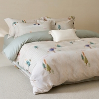 Parure de lit d'hiver 100% coton brossé, épaissie, quatre pièces, pour lit de 1,5m et 1,8m, avec insert de couette 200x230cm