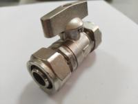 Vanne à boisseau sphérique en laiton D1034 avec poignée en T et écrou, vanne d'eau manuelle, support OEM, port 20MM, pression 16 BAR, joint PTFE
