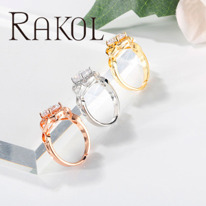 Rakol Rp2045 Thời Trang Trang Sức Tuyên Bố Kim Cương Nhẫn Vàng 18K Cổ Điển Vài Kim Cương Nhẫn Trang Sức Phụ Nữ - Product Image 4