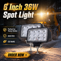 E-mark-lampe de travail LED 6 pouces, 36W, pour véhicule tout-terrain, camion, éclairage étanche, pour tracteur, machines de ferme, pelles, 10 pièces