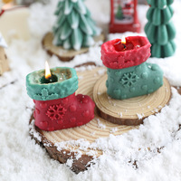 Handgefertigte Schneestiefel-förmige Aroma-Sojawachskerze Kreative Niedliche Duftkerzen Heimdekoration Weihnachtsgeschenk