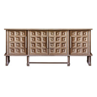 Console multimédia en bois massif de style antique avec un grand espace de rangement et un design français/Wabi-Sabi/rétro pour le salon, meubles de maison