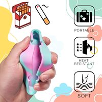 Cendrier en silicone anti-déversement avec logo personnalisé, luminescent, résistant à la chaleur, tie-dye, en caoutchouc