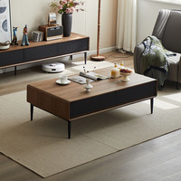 Table basse de salon italienne minimaliste de luxe léger, ensemble de tables à thé design haut de gamme en bois, en vente