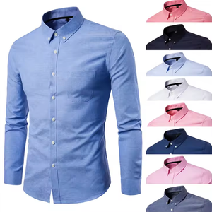 Camicie da Uomo Formali in Cotone <span class=keywords><strong>Oxford</strong></span> Personalizzate con Bottoni a Corno, Casual, Regular <span class=keywords><strong>Fit</strong></span>, Bianche, a Maniche Lunghe, Morbide, <span class=keywords><strong>Slim</strong></span> <span class=keywords><strong>Fit</strong></span>, di Alta Qualità - Product Image 1