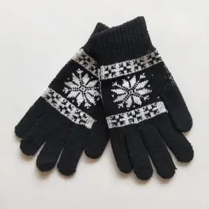 Winter Magic Gloves Touch Screen Women Men Warm Stretch Knitted Wool Mittens Decorative Pattern Acrylic Gloves