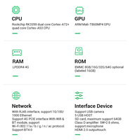 Carte mère Android Rockchip RK3399, PCB Android, affichage multiple en simultané