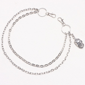 Western Hip Hop Metal Waist <b>Chain</b> Skull Pendant Zinc Alloy Double Ring Casual Denim <b>Jeans</b> Decoration - Product Image 4