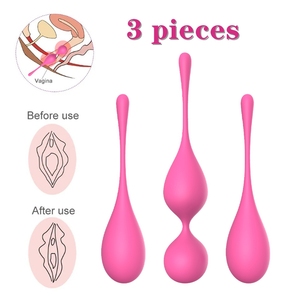 Silicone Kegel palle Set con sfere in acciaio per donne pavimento pelvico atleta vaginale sfere di serraggio impermeabile con 3 pesi - Product Image 2
