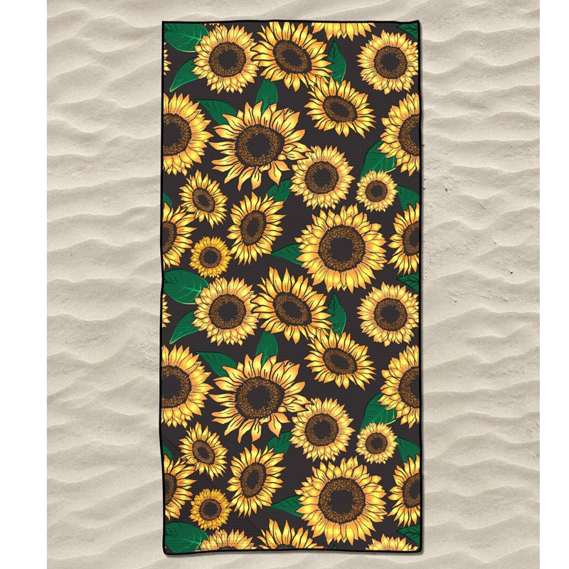 Custom logo printed microfiber beach towel beach towel with mesh bag