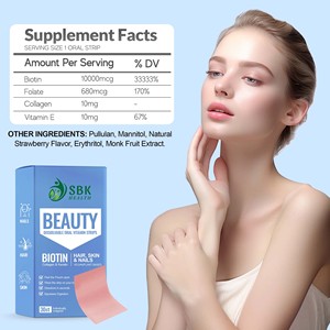 Private Label Biotin Collagen Dissolvable Oral Strips Supports Healthy Hair Skin And Nails Beauty Vitamin <b>Supplement</b> for Women - Product Image 2