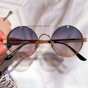 Gafas de Sol Redondas Steampunk de Moda Vintage 2022 para Hombre y Mujer, Lentes Degradadas, Estilo Punk, Aleación - Product Image 3