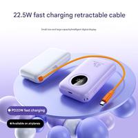 Nouvelle arrivée PD 20W Power Bank 10000mah charge rapide avec câble de USB-C rétractable intégré pour iPhone 16 15 Pro Max Samsung