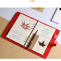 Agenda professionnel en cuir A5 à feuilles mobiles avec reliure à anneaux