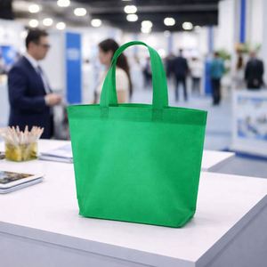 Sac fourre-tout réutilisable personnalisé avec logo, en non-tissé, avec soufflet de fond, pour les cadeaux promotionnels des salons professionnels - Product Image 6