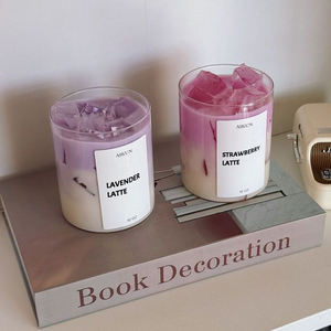 Bougie parfumée AIKUN en forme de latte au café, en cire de soja, dans un bocal en verre, pour la décoration de la maison et de la cuisine - Product Image 2