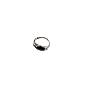Silver Ruitai S925 Sterling Silver Red And Black Enamel <b>Ring</b> For Women French Retro Style <b>Adjustable</b> Opening Everyday Wear - Product Image 5