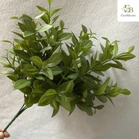 Großhandel 25 Stück Künstliche Vanilleblätter Plastik-Grünpflanzen Hochzeits-Deckendekoration Blumenreihe Blätter Blumenarrangement