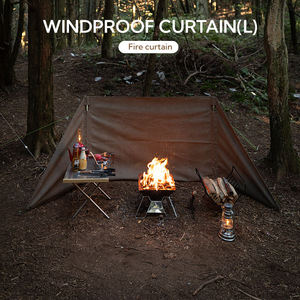 Cortina de Protección Contra el Viento para Acampar, con Marco de Acero Inoxidable y Tela de Algodón Lavado, para Fogatas - Product Image 6